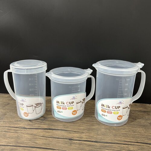 微波炉牛奶杯塑家用厨房带盖带刻度透明杯800ml烘培量水杯商用