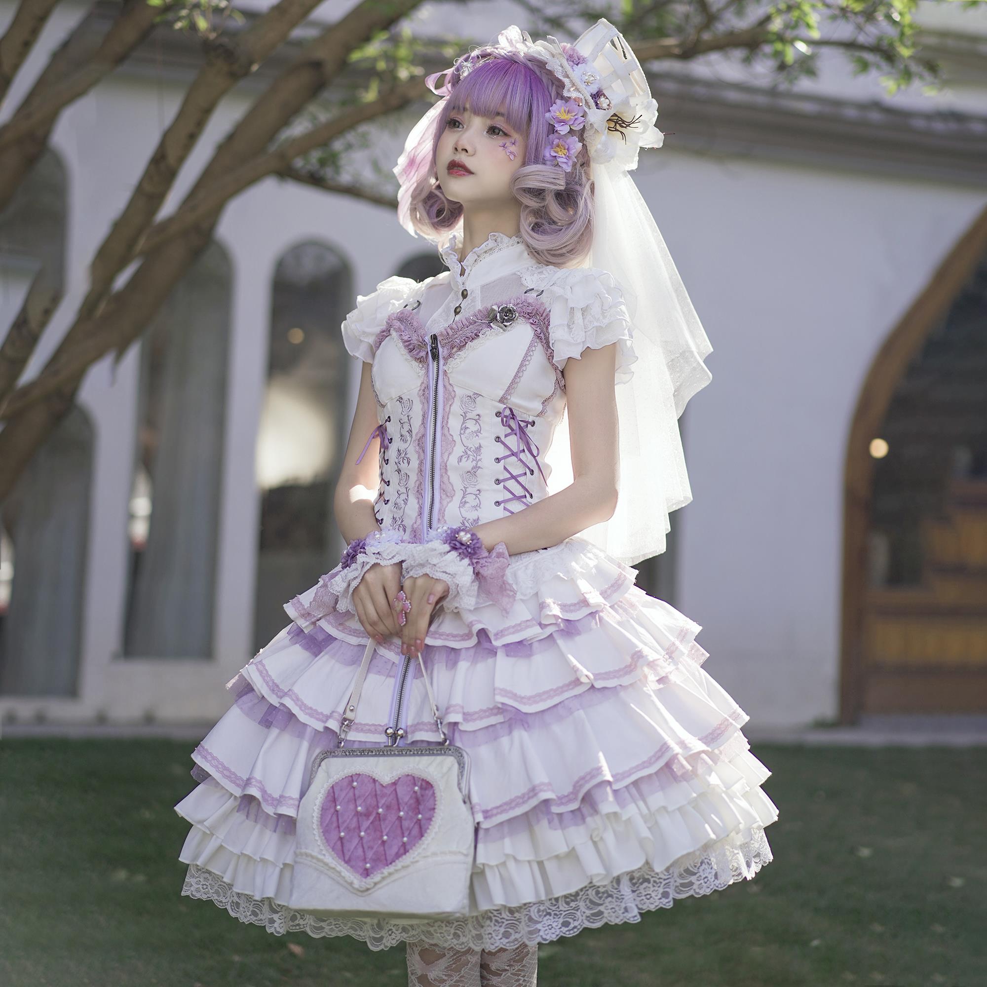 QZZ夏蔷薇哥特式Lolita裙朋克风