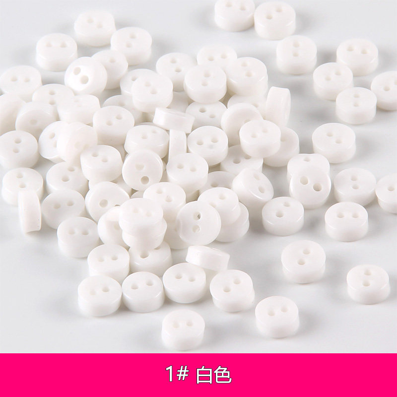 수지 DIY 손으로 그린 ??버튼 다채로운 혼합 색상 작은 버튼 미니 캔디 컬러 두 눈 빵 버튼 6MM