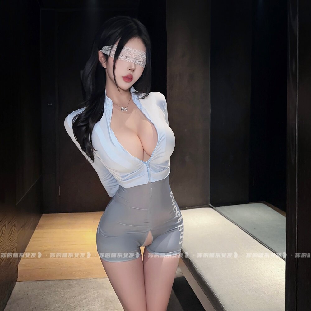 喵：限速心动*性感骑行运动制服冰丝紧身连体衣趣味户外拉链内衣
