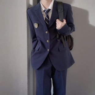 木村叔dk日系制服西装外套男士夏季中长款休闲西服女学生西裤套装