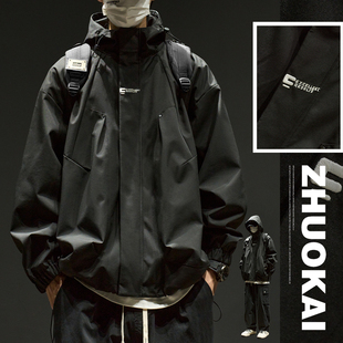 2025新款冲锋衣外套男款春秋潮牌男装工装痞帅夹克男生夏季登山服