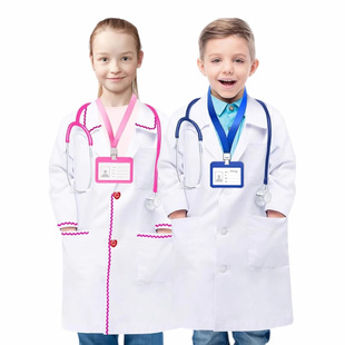 儿童医生服装白大褂生实验室COS外套 幼儿儿童装扮服职业角色扮演