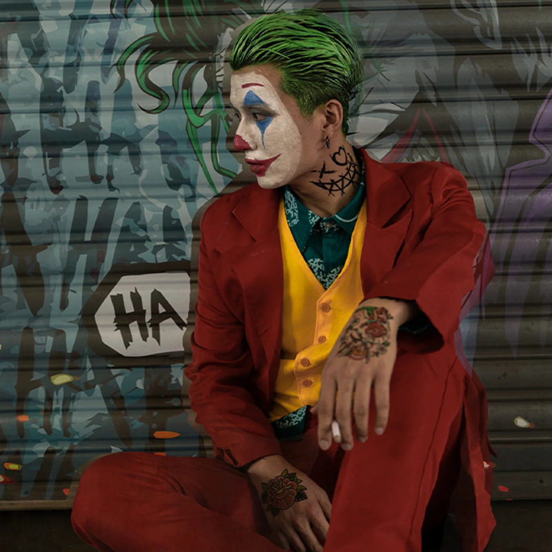 Joker杰昆菲尼克斯cos服小丑西装cosplay万圣节舞台表演服四件套