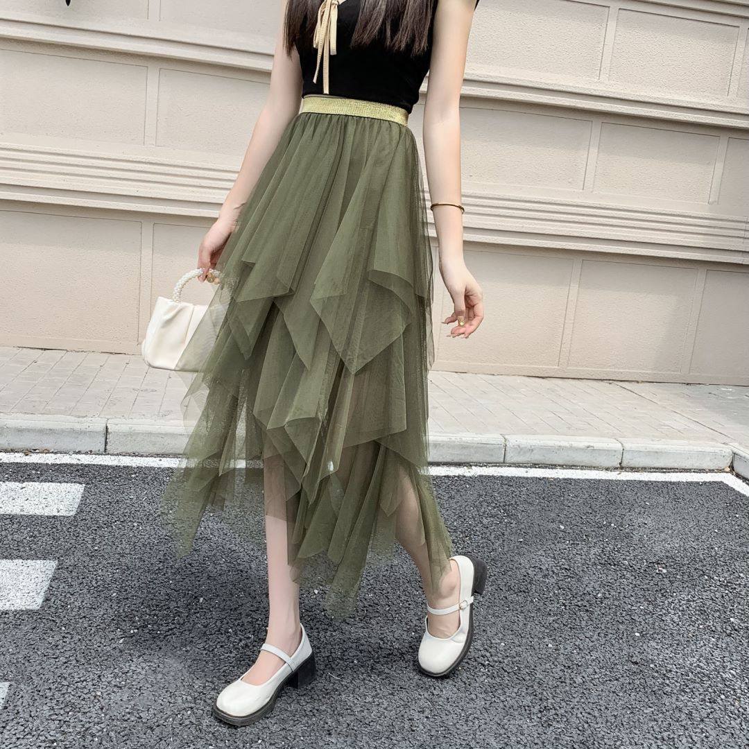 春夏季新款拼接蓬蓬网纱半身裙高腰纱裙仙女裙,女装/女士精品,半身裙,淘宝优惠券,粉丝福利购,淘宝优惠卷