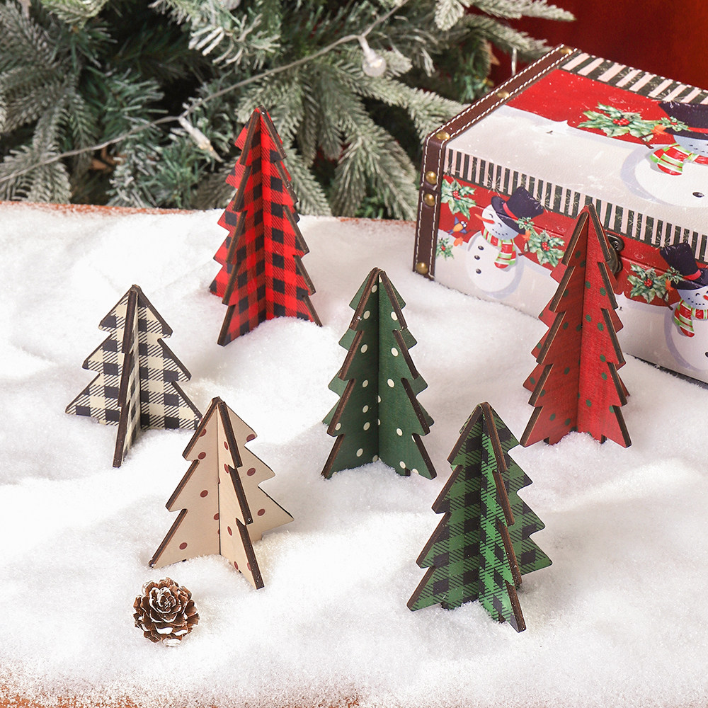 木质圣诞树圣诞装饰桌面创意摆件