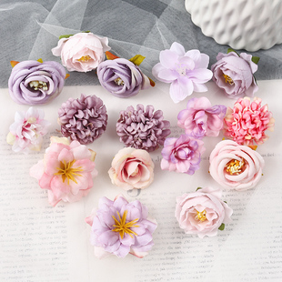 仿真绢花材料包 饰花DIY花环道具花 假花婚庆花胸花头饰配件痛包装