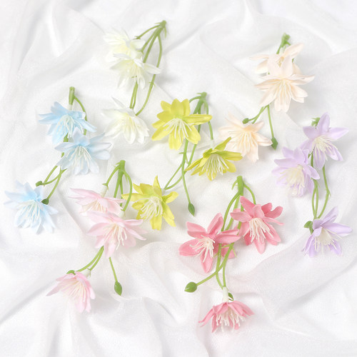 三叉小雏菊假花婚庆簪花装饰绢花
