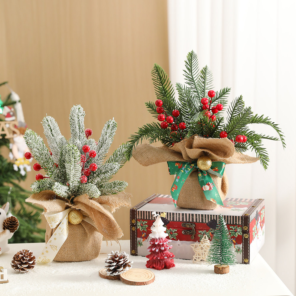 迷你圣诞树摆件装饰品橱窗布置