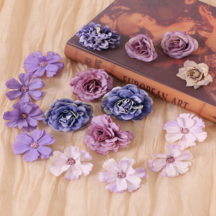 仿真绢花材料包 饰簪花头饰配件谷美道具 假花diy手工花婚庆花墙装