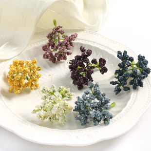 ins仿真泡沫小花束diy手工花环材料假花餐桌摆件草帽装 饰拍摄道具