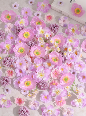 紫色小花混搭假花仿真花头diy手工材料簪花头饰婚庆裙撑装饰绢花