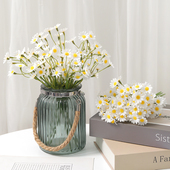 ins仿真雏菊花束 假花家居客厅装 饰花花瓶插花洋甘菊摆件拍照道具