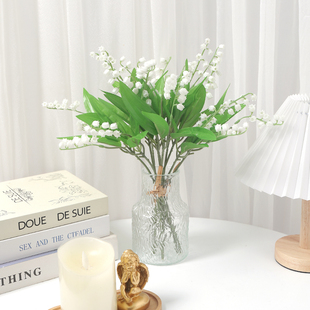 仿真花铃兰花束 饰假花婚庆手捧花餐桌花瓶摆件塑料花 家居客厅装