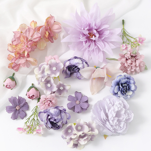 仿真花材料包 假花diy手工材料簪花学士帽装饰古风服装配件绢花