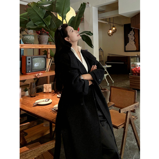 深灰色双面羊绒大衣女2025新款秋冬季小个子高级感立领羊毛呢外套