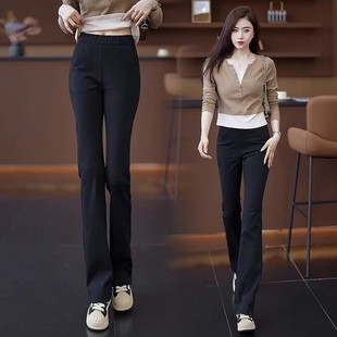 松紧腰休闲裤 遥卡伊格向女装 时尚 I百女裤 弹力喇叭 专卖秋冬微喇裤