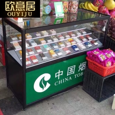 b超市卖烟的柜子钢化玻璃烟柜展示柜斜坡香烟柜台便利店烟草专卖