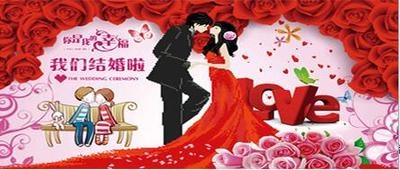 包邮满钻钻石画十字砖绣人物风景婚礼我们结婚了客h厅卧室贴钻画