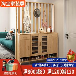 鞋 新款 柜带挂衣架一体入户玄关进门客厅屏风隔断柜家用门口衣帽架