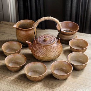 炭炉古法煮茶器围炉煮茶壶复古南瓜提梁壶大容量粗陶这用整套茶具