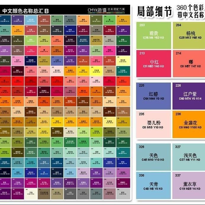 中文颜色海报/色彩搭配方案/b中国传统颜色表中文颜色名称中式色