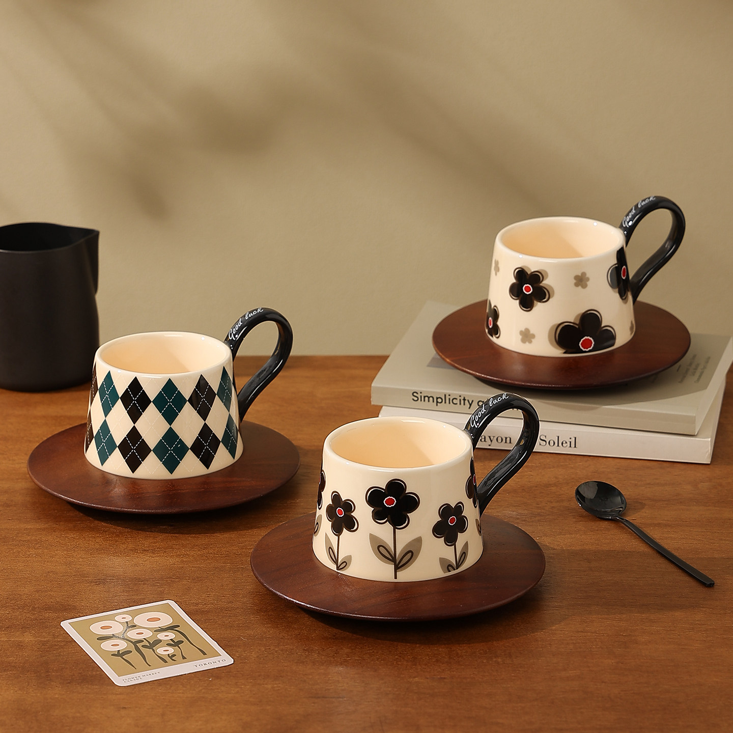 熊谷组小众设计感陶瓷咖啡杯碟