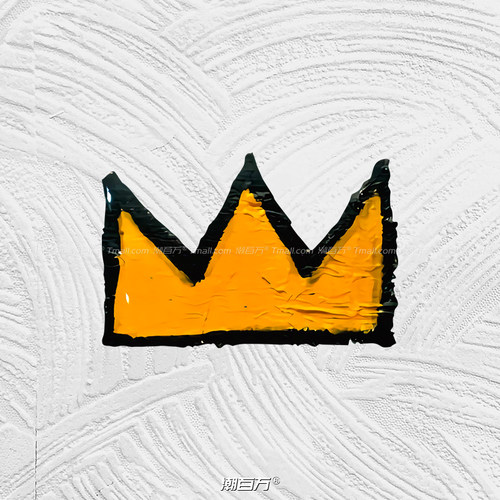 涂鸦王冠油画风格反光车贴