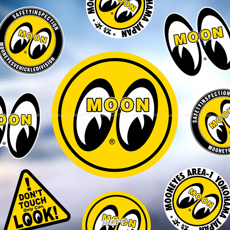 MOON大眼仔车贴复古潮牌月亮眼汽车反光贴纸摩托机车改装贴花,汽车用品/电子/清洗/改装,汽车装饰贴/反光贴,淘宝优惠券,粉丝福利购,淘宝优惠卷