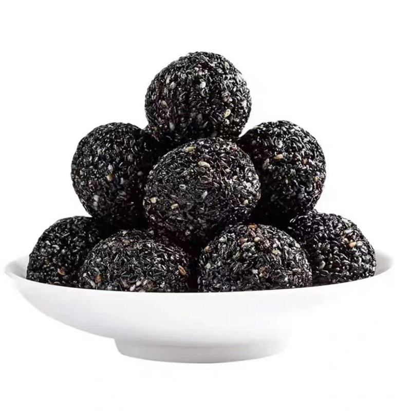 网红  粒玛馋黑芝麻丸手工制作独立包装黑芝麻营养糕核.桃丸礼盒