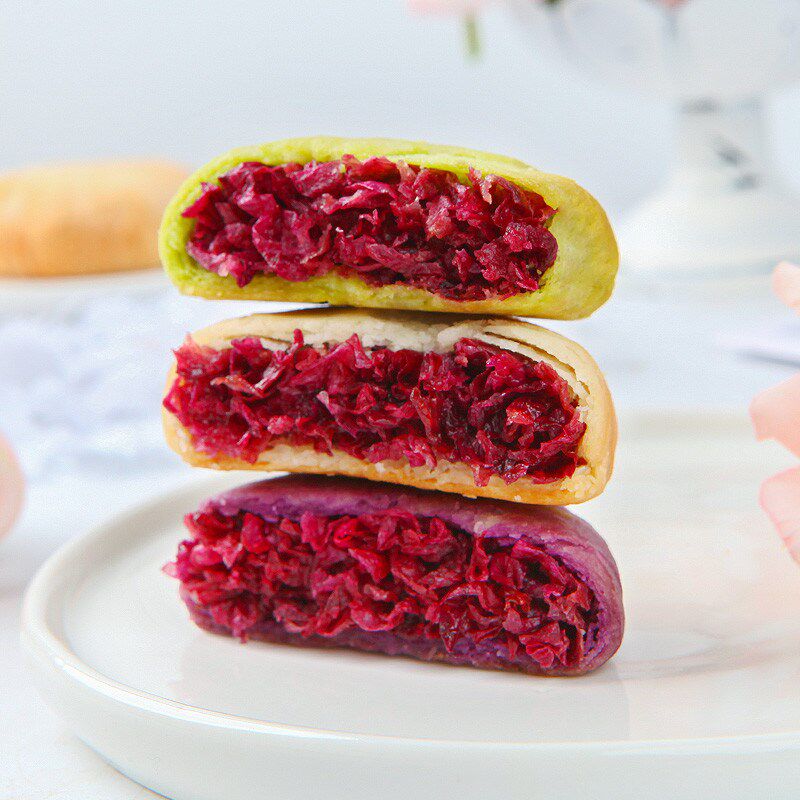 鲜花饼云南特产原味经典玫瑰饼y早餐整箱传统糕点心休闲零食品小