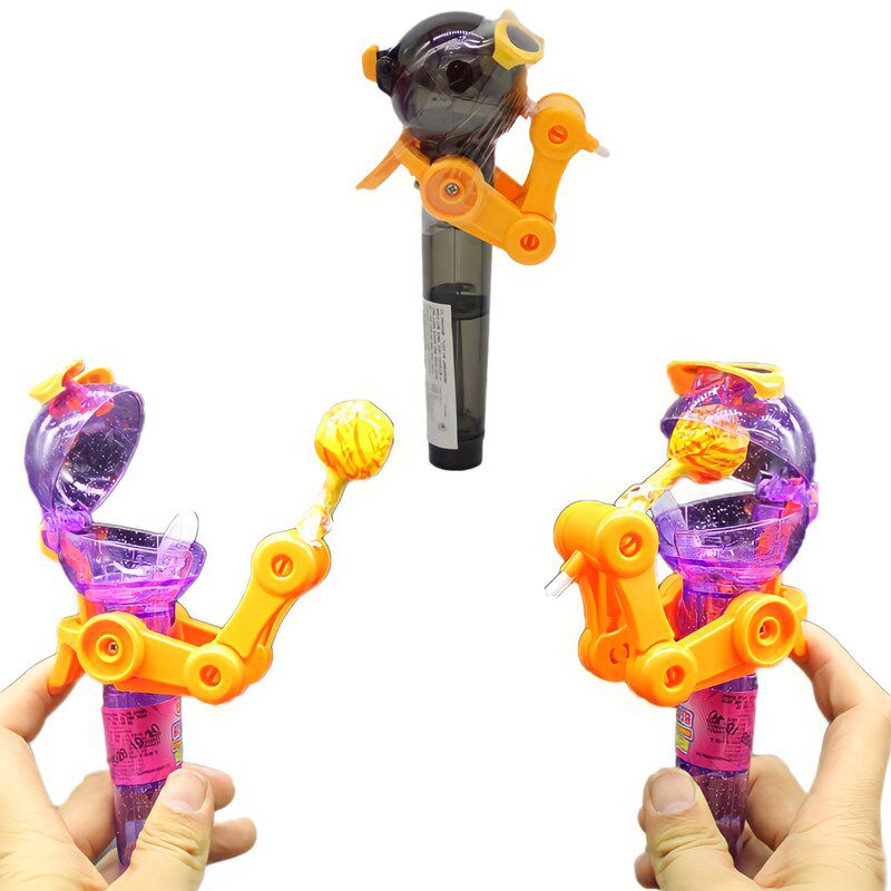 网红棒棒送d糖机器人火星人乐趣棒棒糖玩具礼品一盒12只