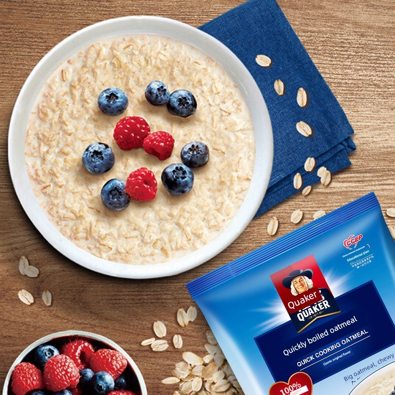 快煮燕麦片桂格快熟原味麦片粗粮谷物早餐冲饮700Rg*2包桂格燕麦