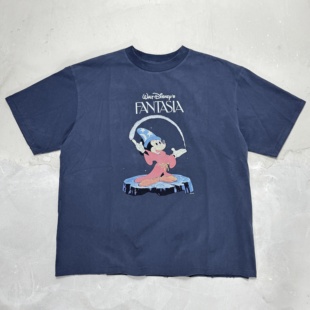 Saint Michael潮牌美式FANTASIA魔法师米奇联名做旧VTG长袖卫衣男