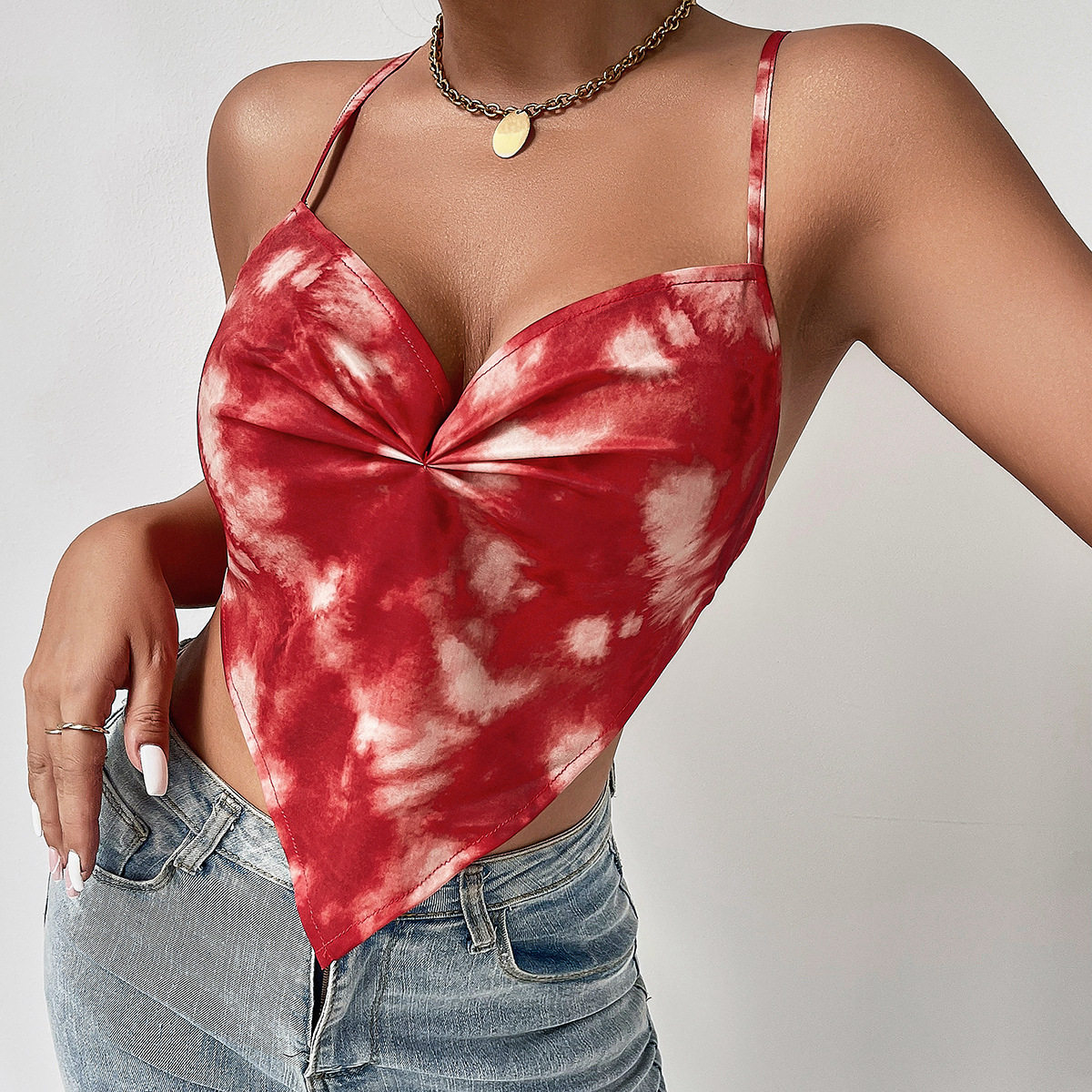 新款时尚印花三角巾挂脖抹胸辣妹性感显胸不规则露背吊带背心,女装/女士精品,抹胸,淘宝优惠券,粉丝福利购,淘宝优惠卷