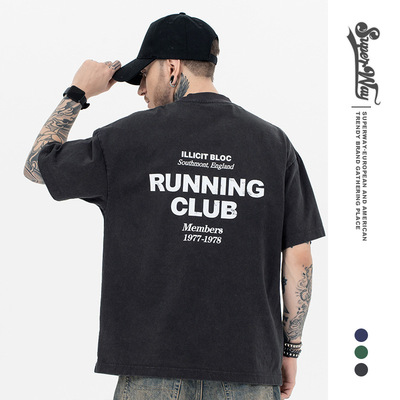 SUP男装|2025春夏新品潮牌基础后背坐标印花短袖T恤高街宽松男女