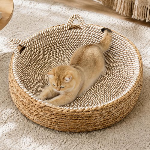 藤编多用猫抓板主子磨爪还能睡~