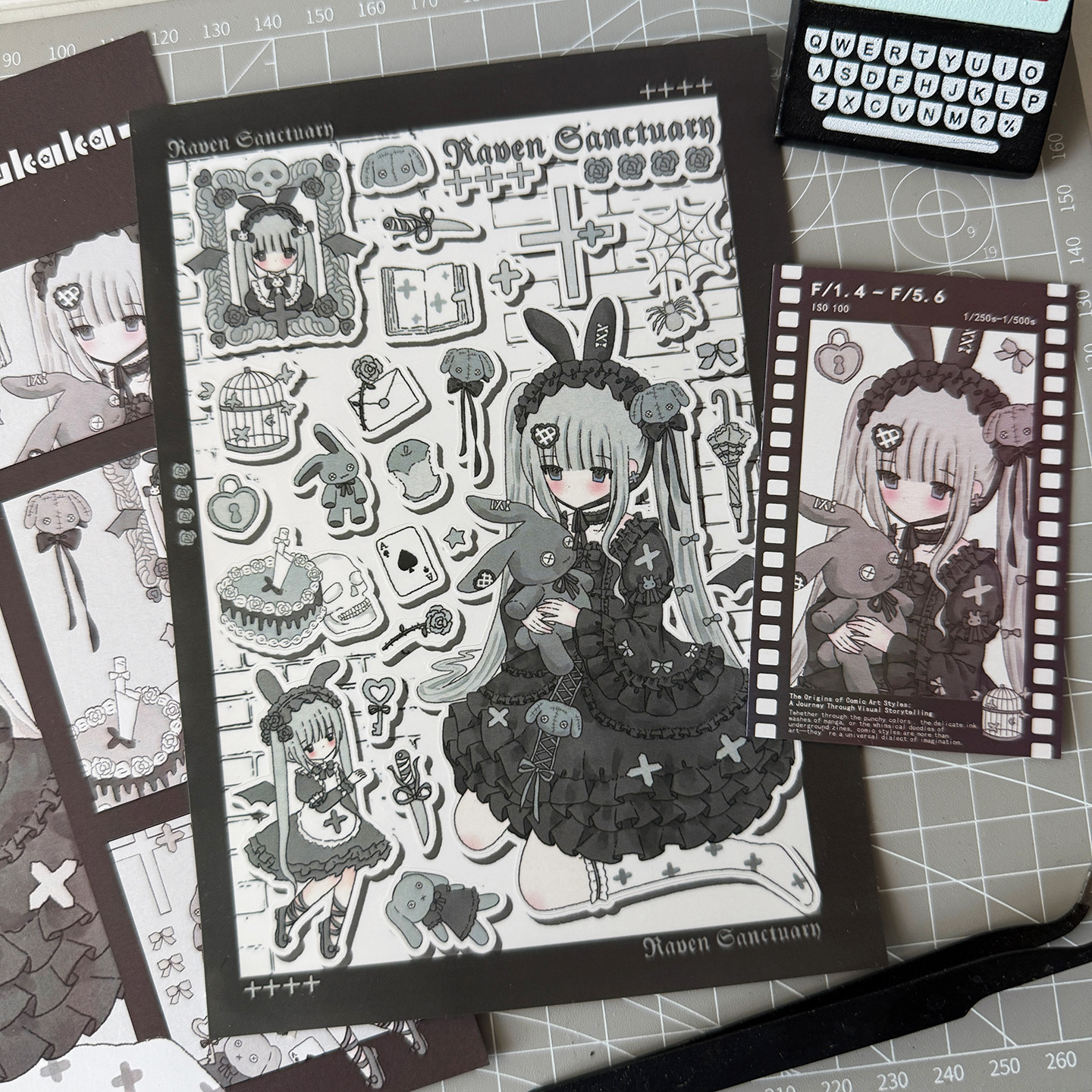 原创人物贴纸咕卡手账背卡贴纸