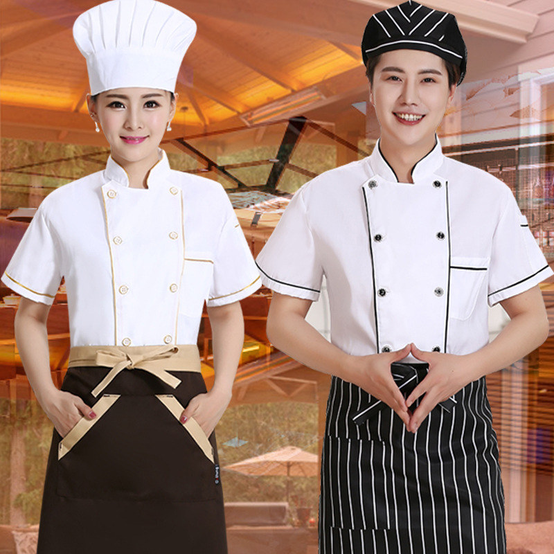 服短袖夏装厨师男女餐厅烘焙幼儿园食堂厨房工作服工装制服