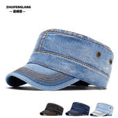 外贸款 平顶男女士大头围时尚 鸭舌帽水洗牛仔蓝棒球帽爆卖帽子男性