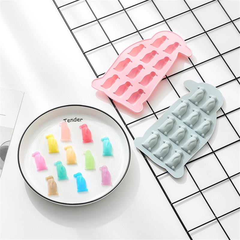 新品 可爱超萌企鹅制冰格硅胶模具 巧克力糖果模 DIY 软糖模具