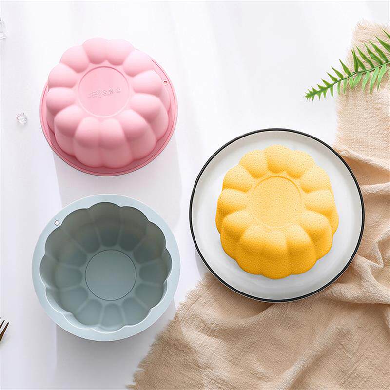 新品 简约波纹布丁面包烤盘模具烘焙工具花型蛋糕模硅胶果冻模具