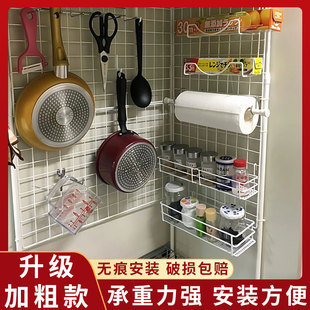 网格片墙上置物架免打孔铁丝网背景置物架挂架宿舍装饰挂件铁丝网
