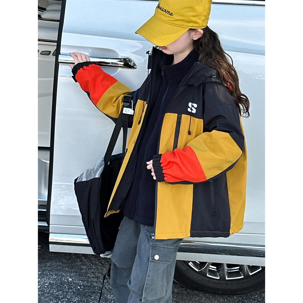 女童秋冬冲锋衣外套2025新款洋气中大儿童三合一可拆卸单穿叠穿潮