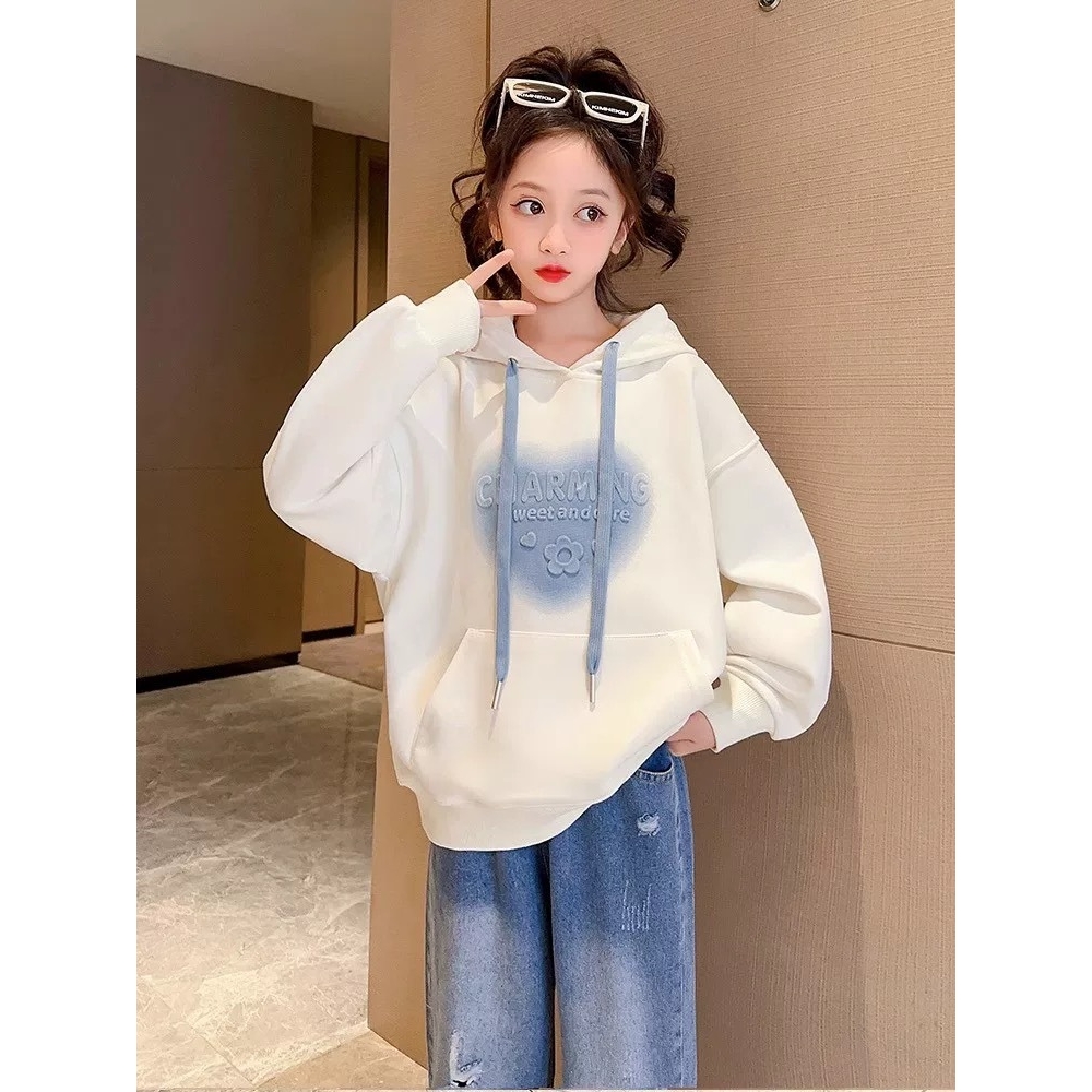 女童秋装印花卫衣2025新款女大童秋季衣服女孩春秋款洋气儿童上衣