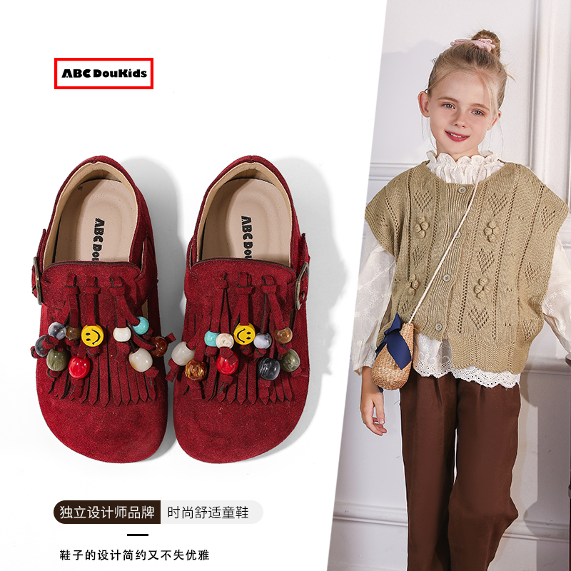 女童勃肯鞋洋气软底皮鞋