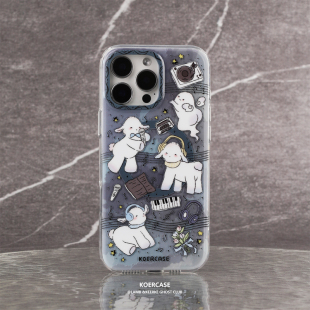 KOERCASE 绵羊音乐会小幽灵手机壳磁吸甜美有趣 卡通插画原创意涂鸦小众适用苹果16iPhone15ProMax14Pro17