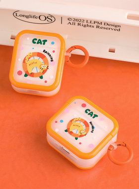KOERCASE 小幽灵宠爱转转猫耳机软壳原创设计适用苹果AirPods 1/2/4代新3代Pro无线蓝牙插画涂鸦保护套防摔