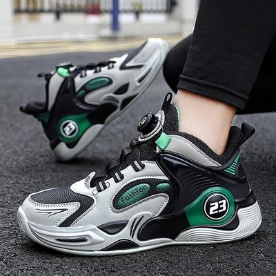 中大童棉鞋男初中生运动鞋男秋冬皮面防水跑步鞋轻便舒适青少年鞋