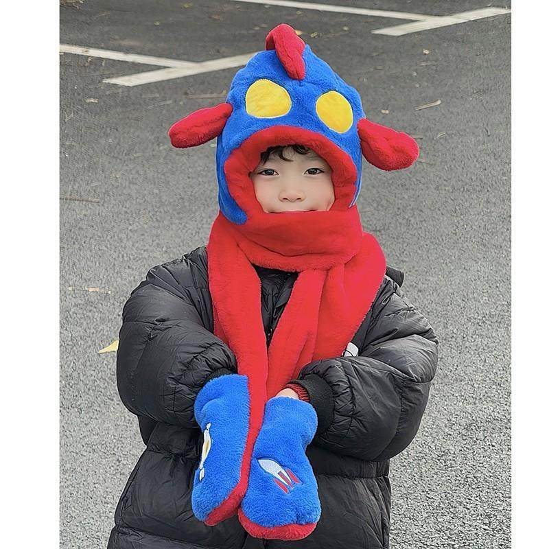 奥特曼帽子围巾一体儿童秋冬季手套小赛罗捏耳朵会动的围脖大男孩,童装/婴儿装/亲子装,帽子,淘宝优惠券,粉丝福利购,淘宝优惠卷